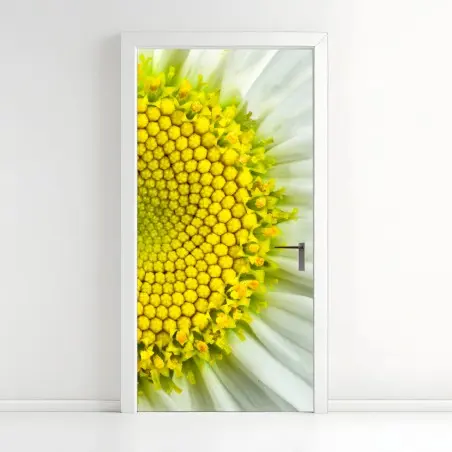 Türaufkleber makro gänseblümchen spiralmuster – Pixers®