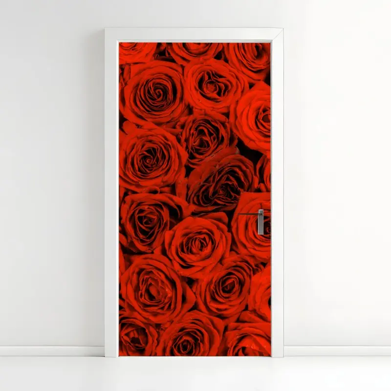 Türaufkleber prächtiger strauß roter rosen