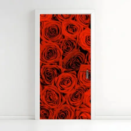 Türaufkleber prächtiger strauß roter rosen – Pixers®