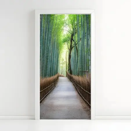 Türaufkleber ruhiger bambuswaldweg – Pixers®