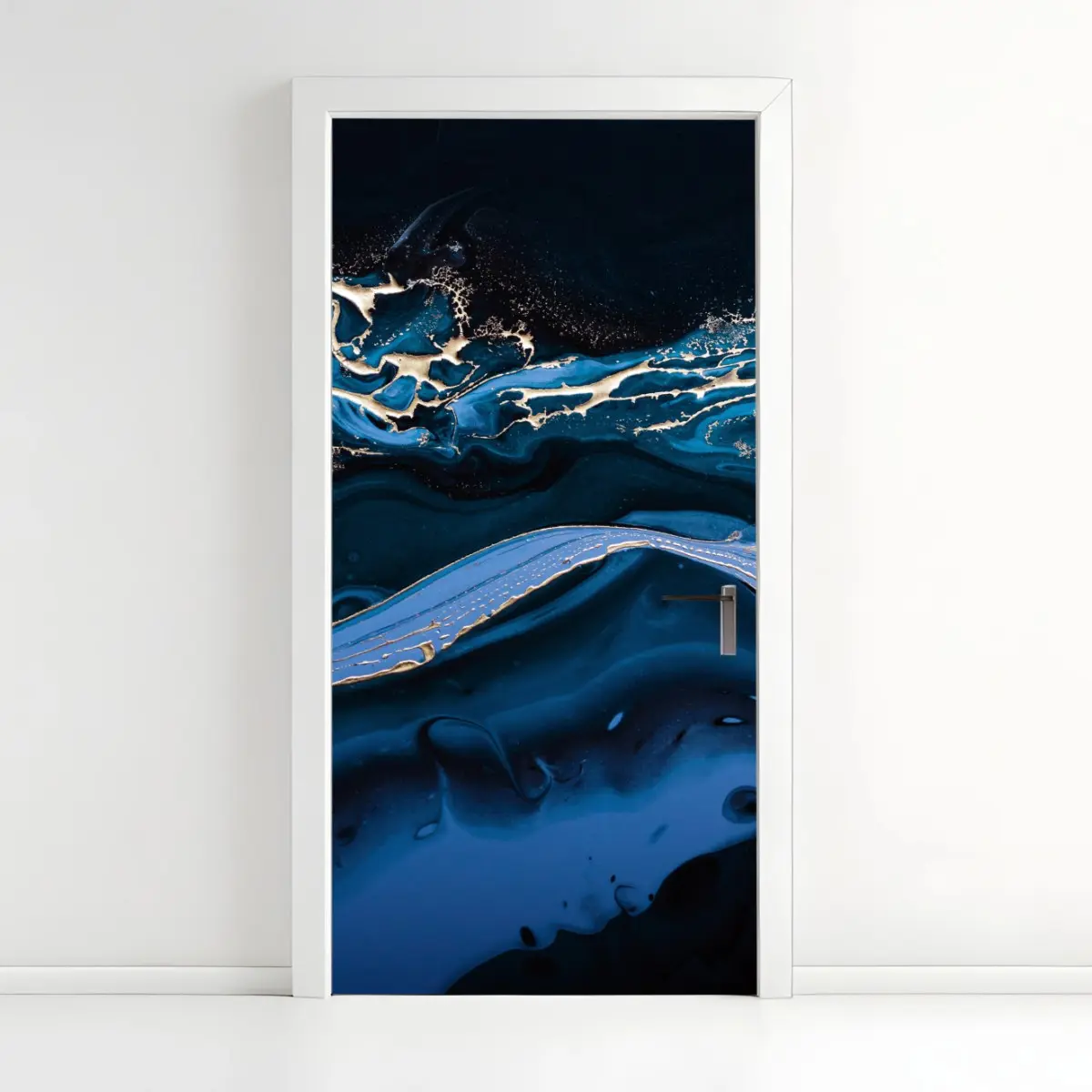 Türaufkleber marineblaue und goldene abstraktion – Pixers®