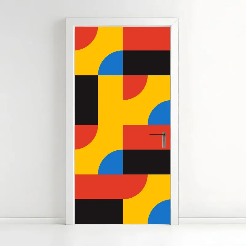 Türaufkleber kräftiges geometrisches muster für die wand