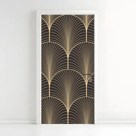 Türaufkleber art deco goldenes fächermuster – Pixers®