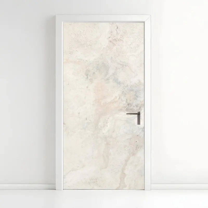 Türaufkleber weiche beige marmorstruktur