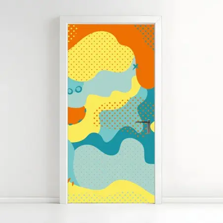 Türaufkleber lebendige abstrakte pop-art-komposition – Pixers®
