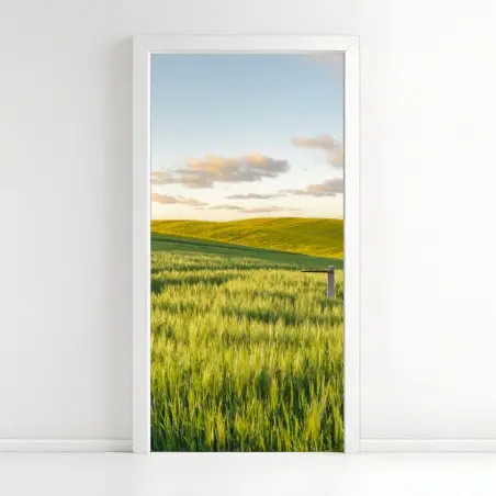 Türaufkleber ruhige grüne wiesen panorama – Pixers®