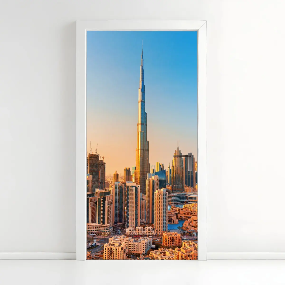 Türaufkleber Dubai skyline in der goldenen stunde – Pixers®