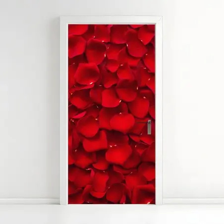 Türaufkleber rote rosenblätter hintergrund – Pixers®