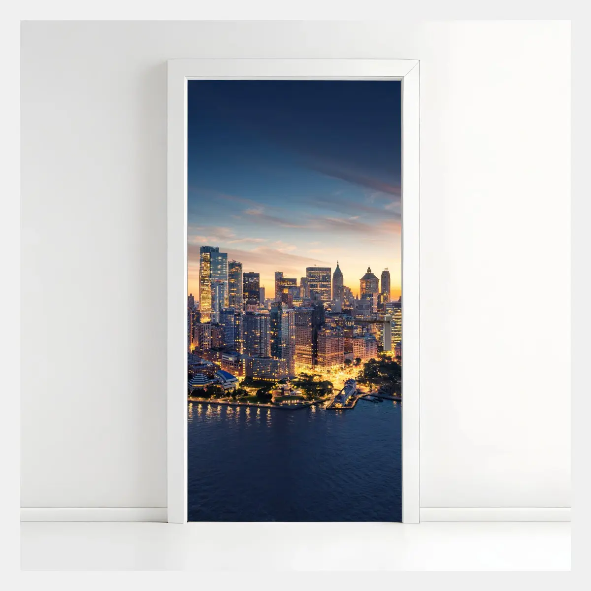 Türaufkleber Manhattan panorama bei sonnenaufgang – Pixers®