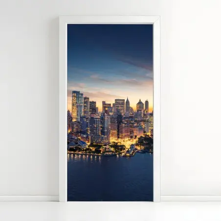 Türaufkleber Manhattan panorama bei sonnenaufgang – Pixers®
