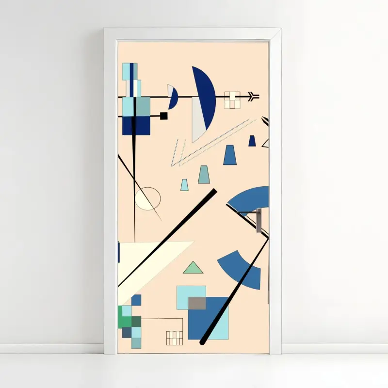 Türaufkleber geometrische pastellkomposition