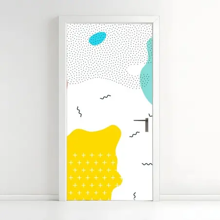 Türaufkleber verspielte abstrakte formen in lebendigen farben – Pixers®