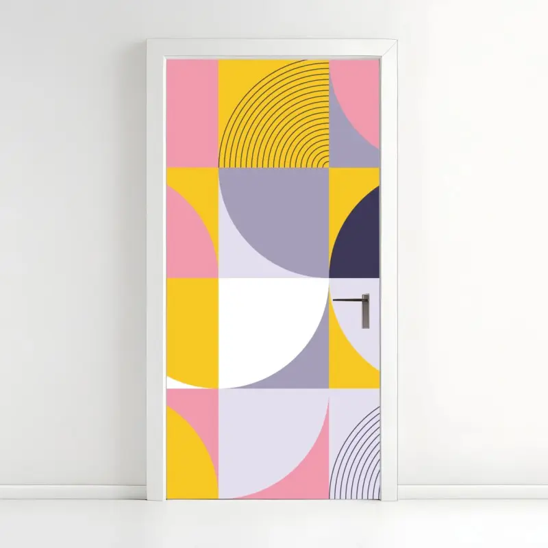Türaufkleber pastell geometrisches muster