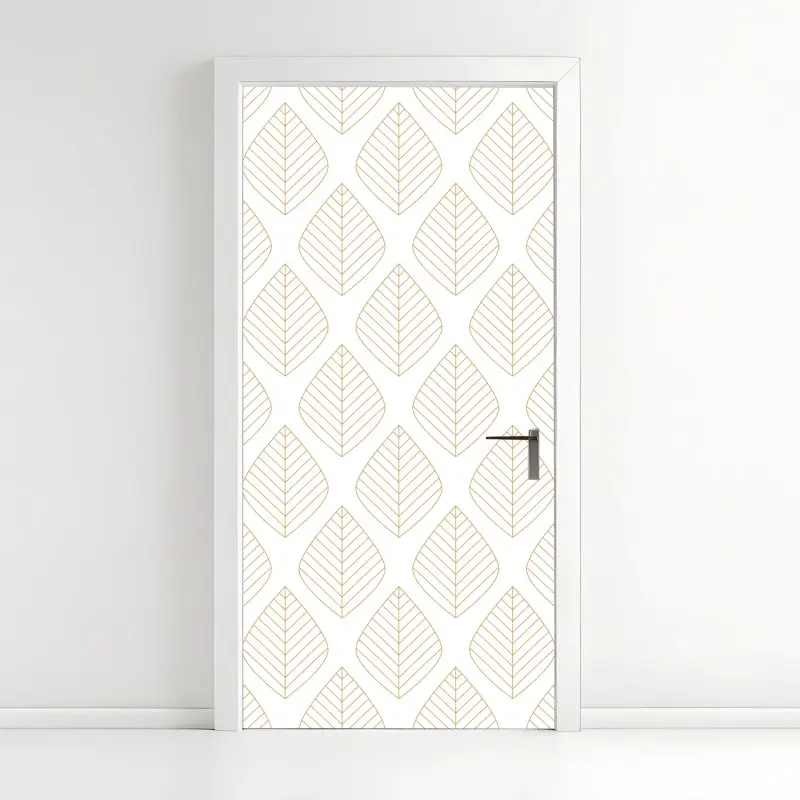 Türaufkleber elegantes goldenes geometrisches blattmuster
