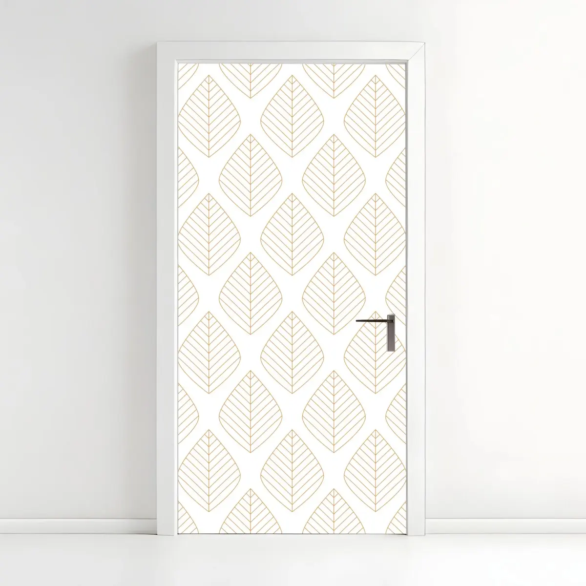 Türaufkleber elegantes goldenes geometrisches blattmuster – Pixers®