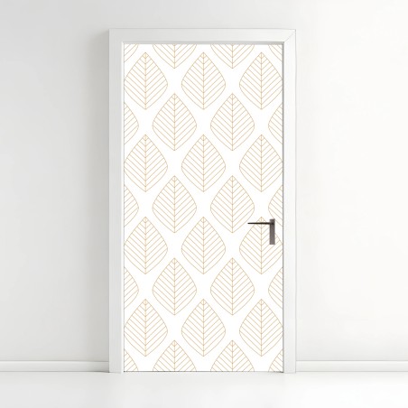 Türaufkleber elegantes goldenes geometrisches blattmuster – Pixers®