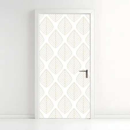 Türaufkleber elegantes goldenes geometrisches blattmuster