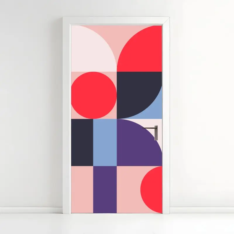 Türaufkleber geometrische pastellkomposition