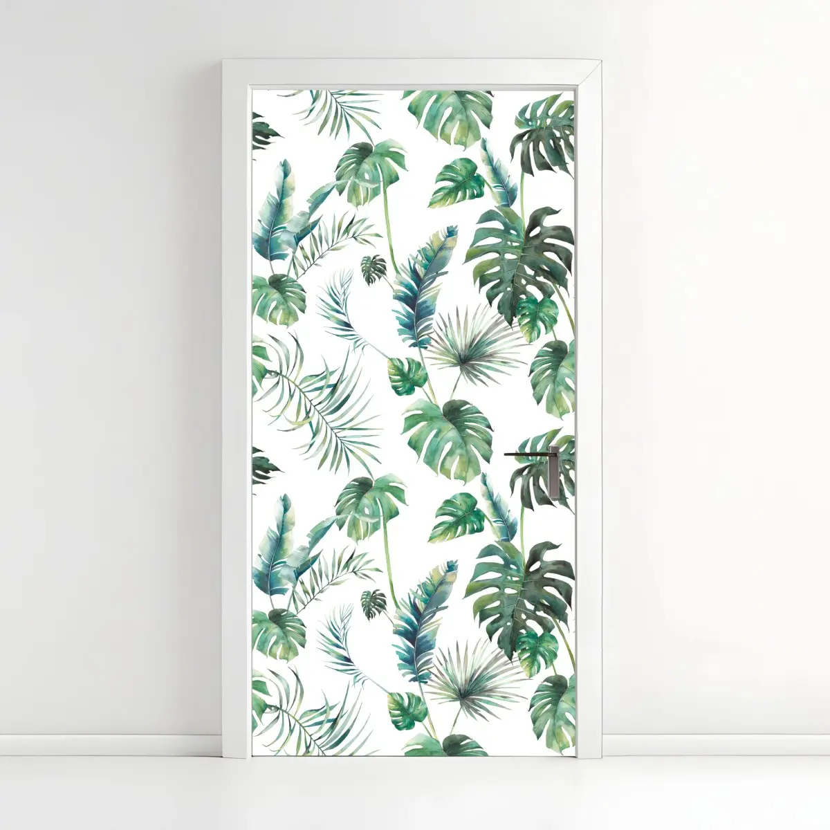 Türaufkleber aquarell tropische blätter muster – Pixers®