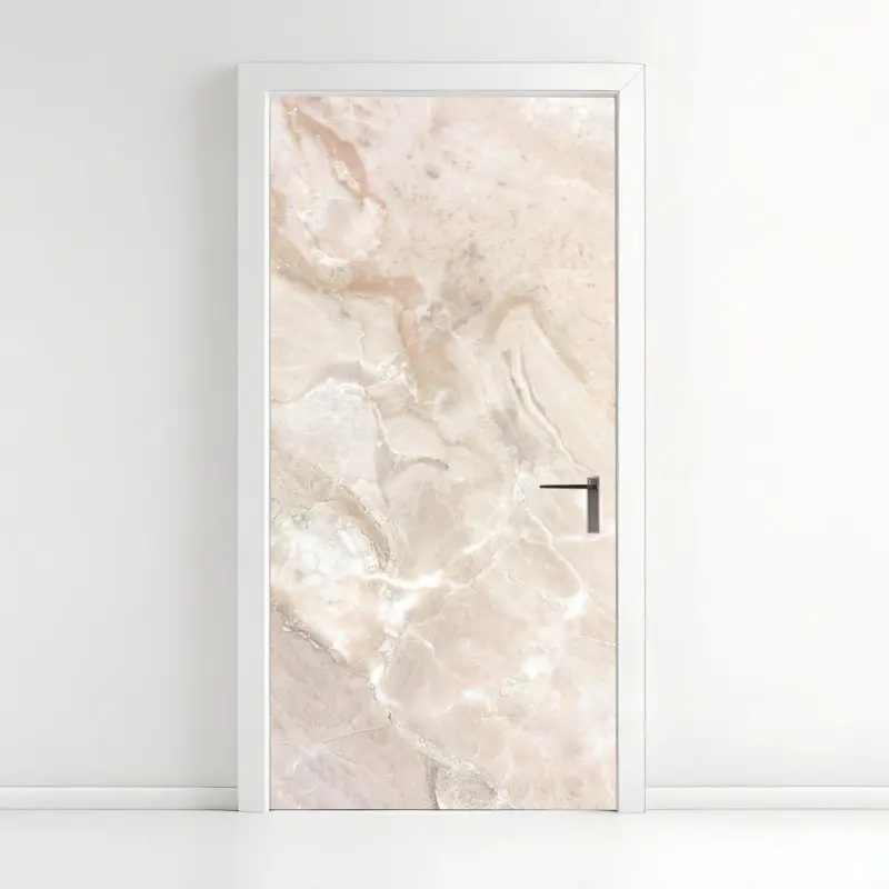 Türaufkleber beige marmorstruktur