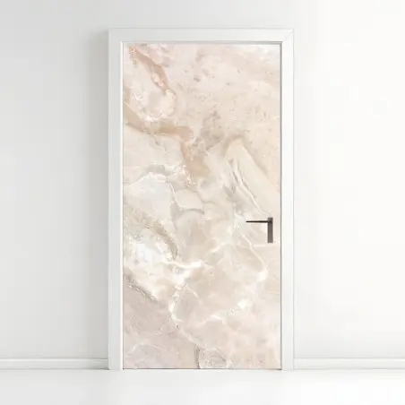 Türaufkleber beige marmorstruktur – Pixers®