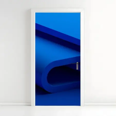 Türaufkleber minimalistische blaue geometrische schleife – Pixers®