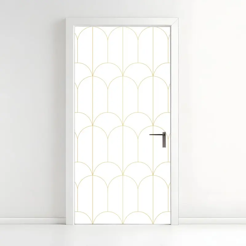 Türaufkleber goldenes art deco bogenmuster