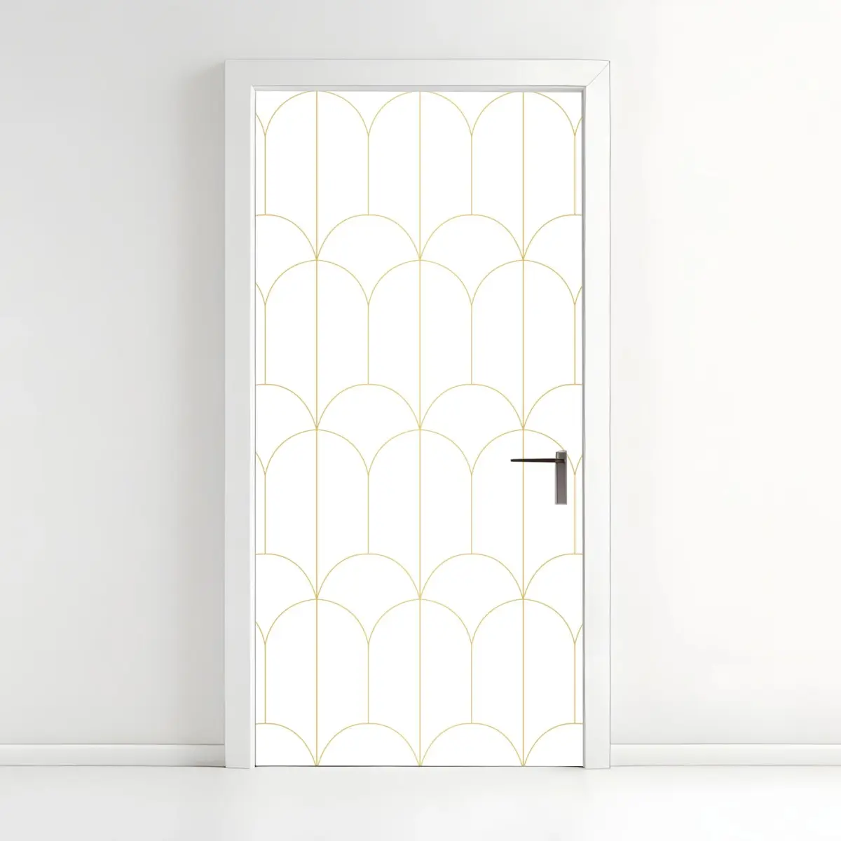Türaufkleber goldenes art deco bogenmuster – Pixers®