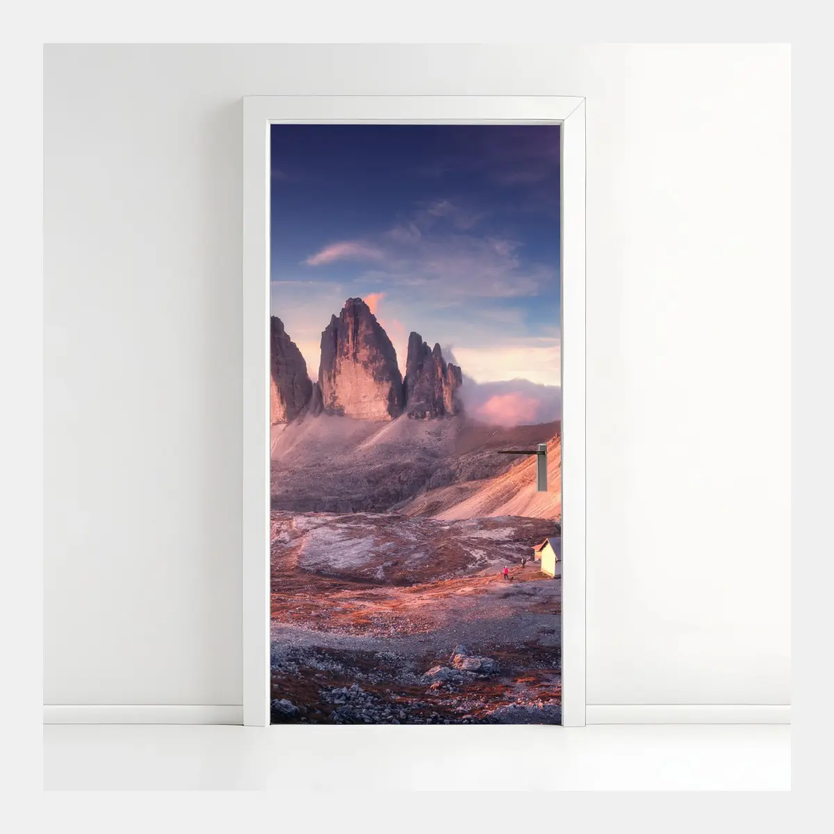 Türaufkleber sonnenaufgang über den gipfeln der Dolomiten – Pixers®