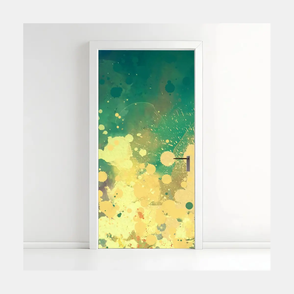 Türaufkleber türkiser aquarellausbruch abstrakt – Pixers®