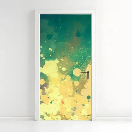 Türaufkleber türkiser aquarellausbruch abstrakt – Pixers®