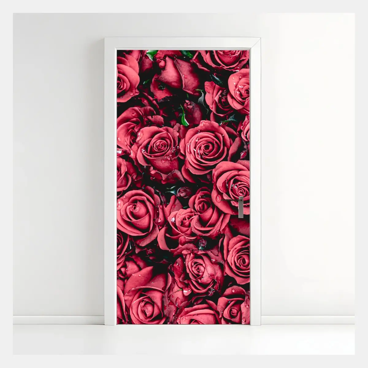 Türaufkleber pralle rote rosen wandbild – Pixers®