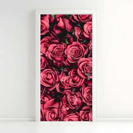 Türaufkleber pralle rote rosen wandbild – Pixers®