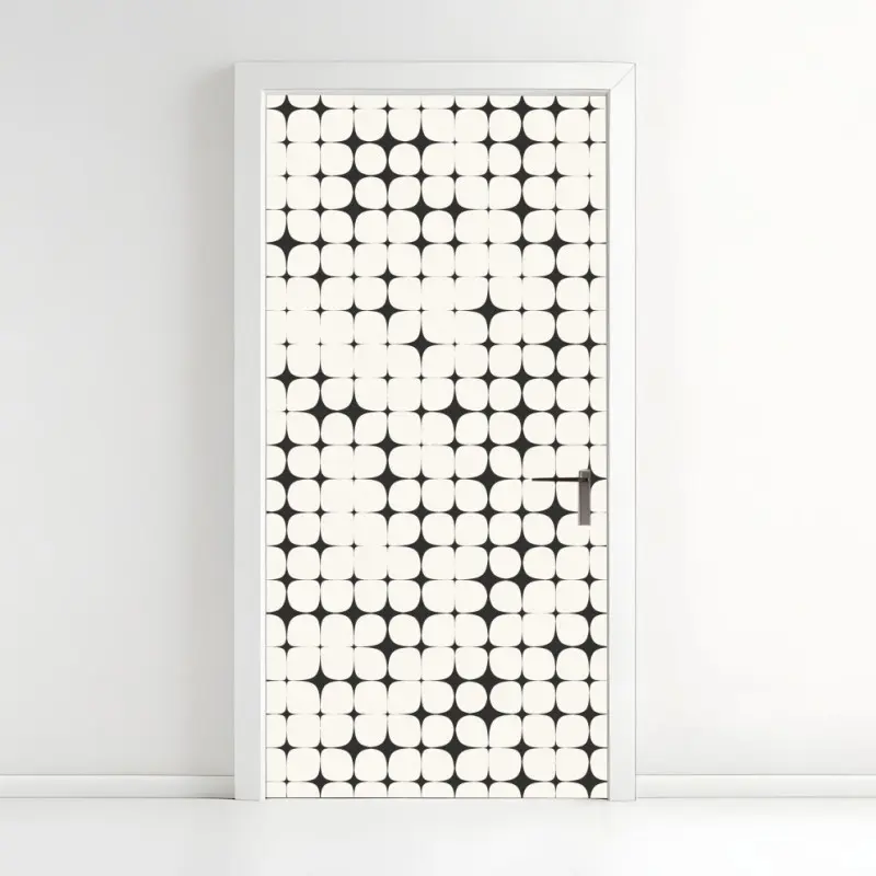 Türaufkleber monochromes geometrisches punktmuster