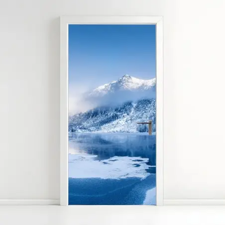 Türaufkleber ruhiges winterpanorama der Alpen – Pixers®