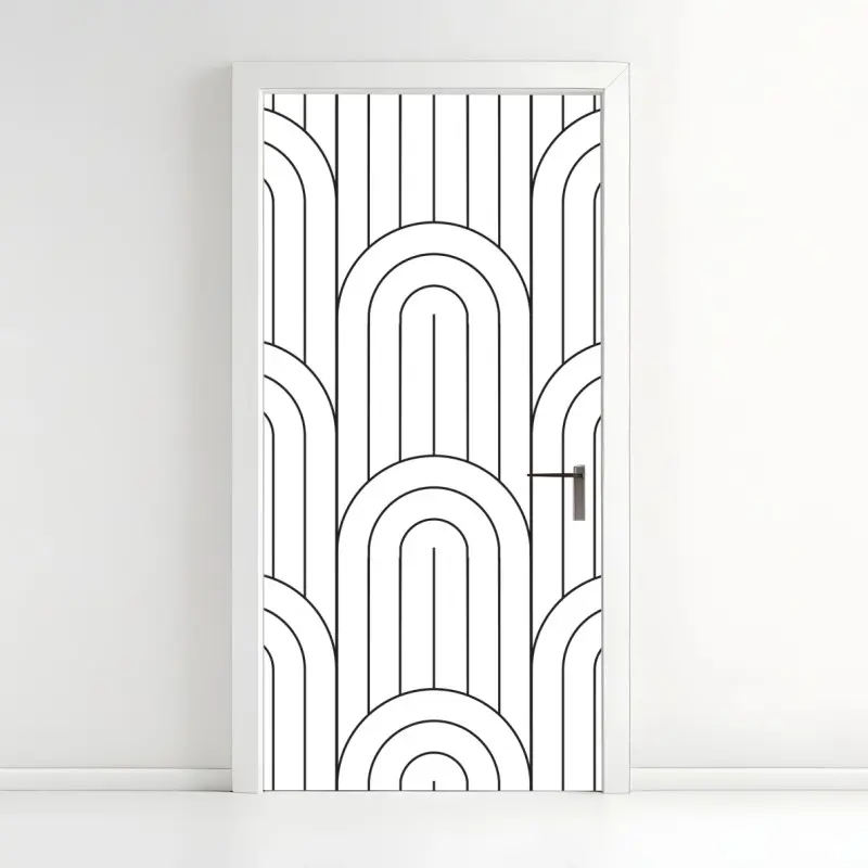 Türaufkleber monochromes bogenmuster