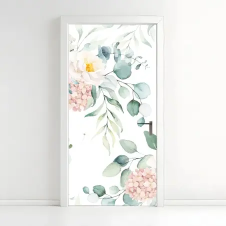 Türaufkleber zarter aquarellblumenstrauß – Pixers®