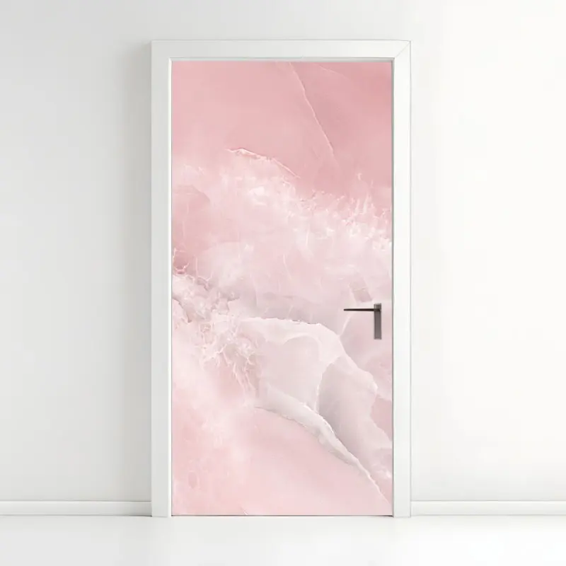 Türaufkleber zarte rosa marmortextur