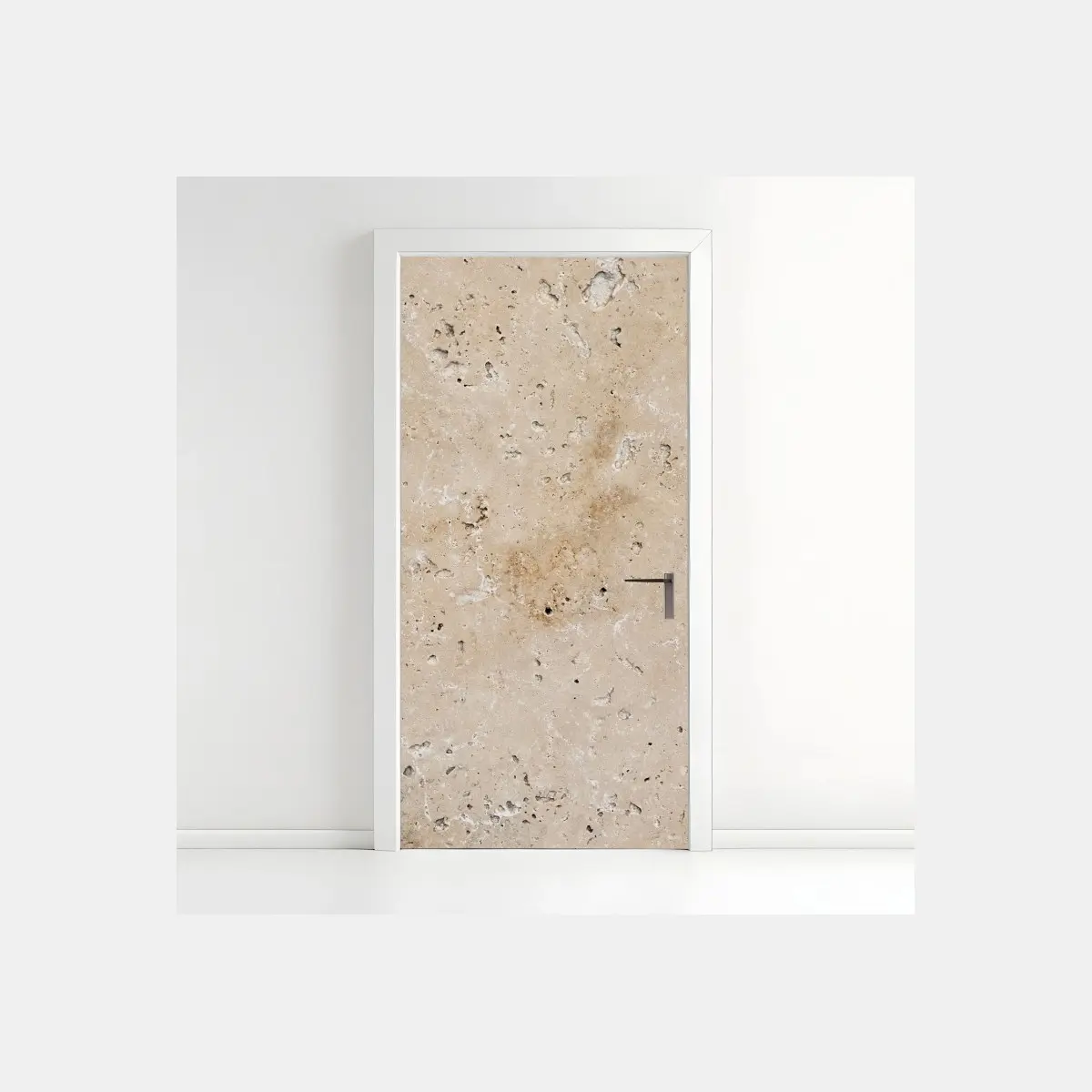 Türaufkleber beige travertin steinstruktur – Pixers®