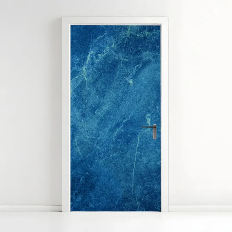 Türaufkleber tiefblaue marmortextur