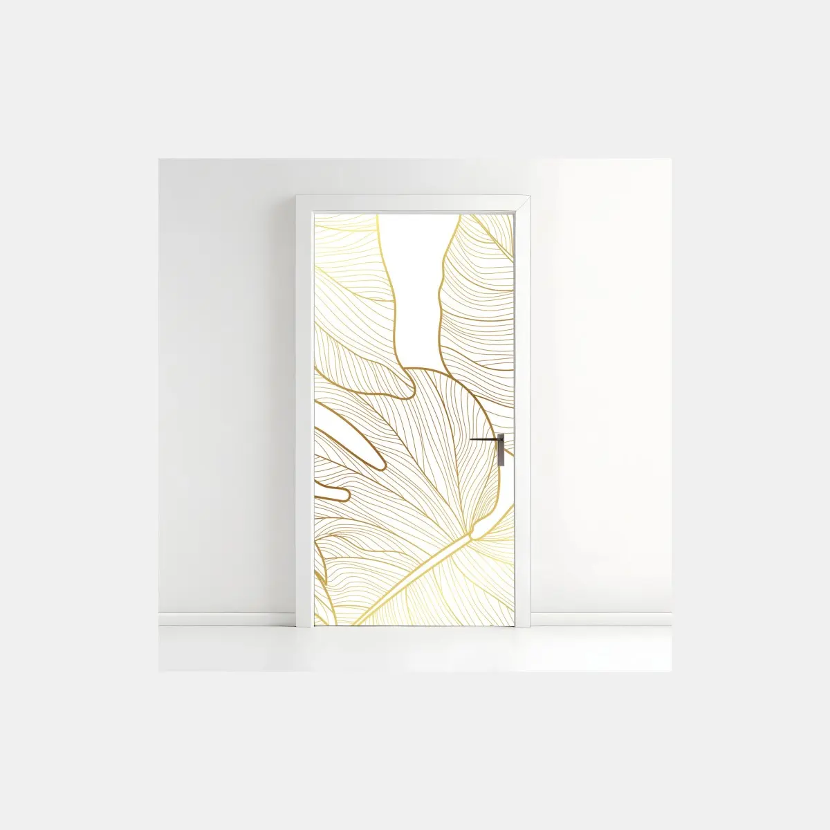 Türaufkleber goldene botanische blattzeichnung – Pixers®