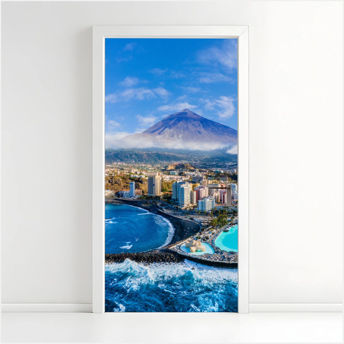 Türaufkleber luftpanorama der küste von Teneriffa mit dem Mount Teide – Pixers®