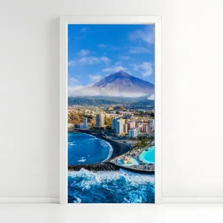 Türaufkleber luftpanorama der küste von Teneriffa mit dem Mount Teide – Pixers®