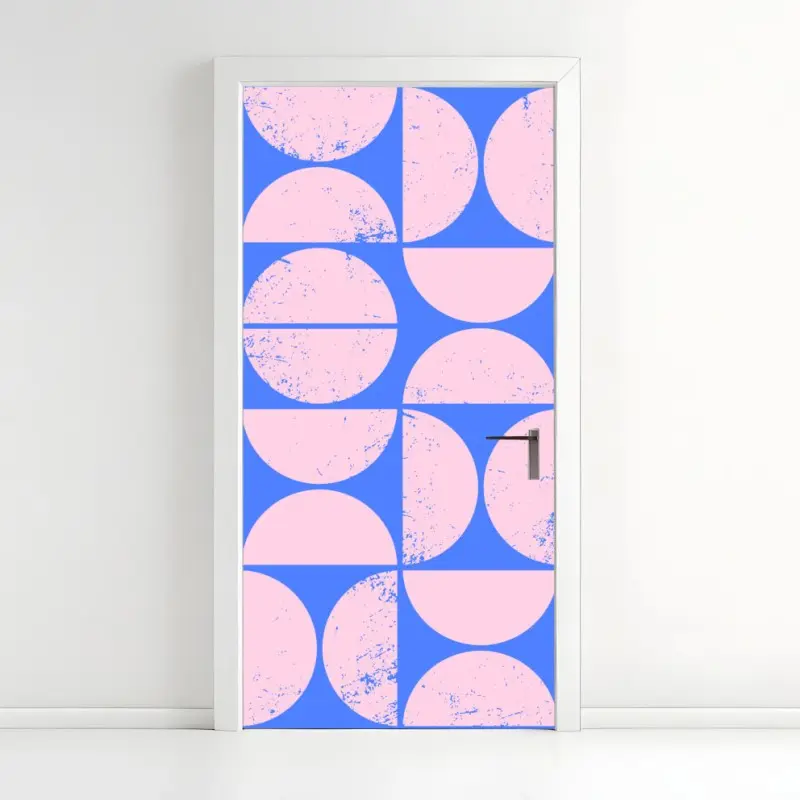 Türaufkleber pastell geometrisches kreismuster