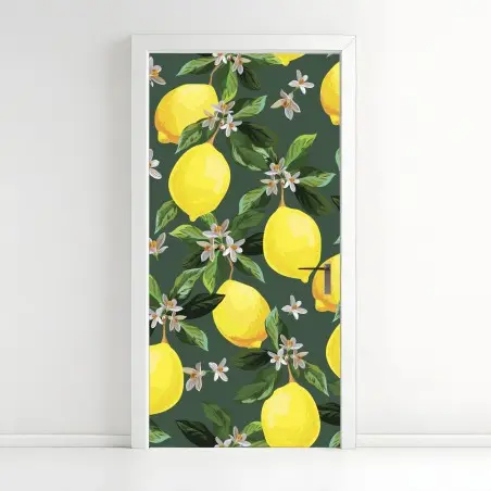 Türaufkleber botanisches zitronenmuster – Pixers®
