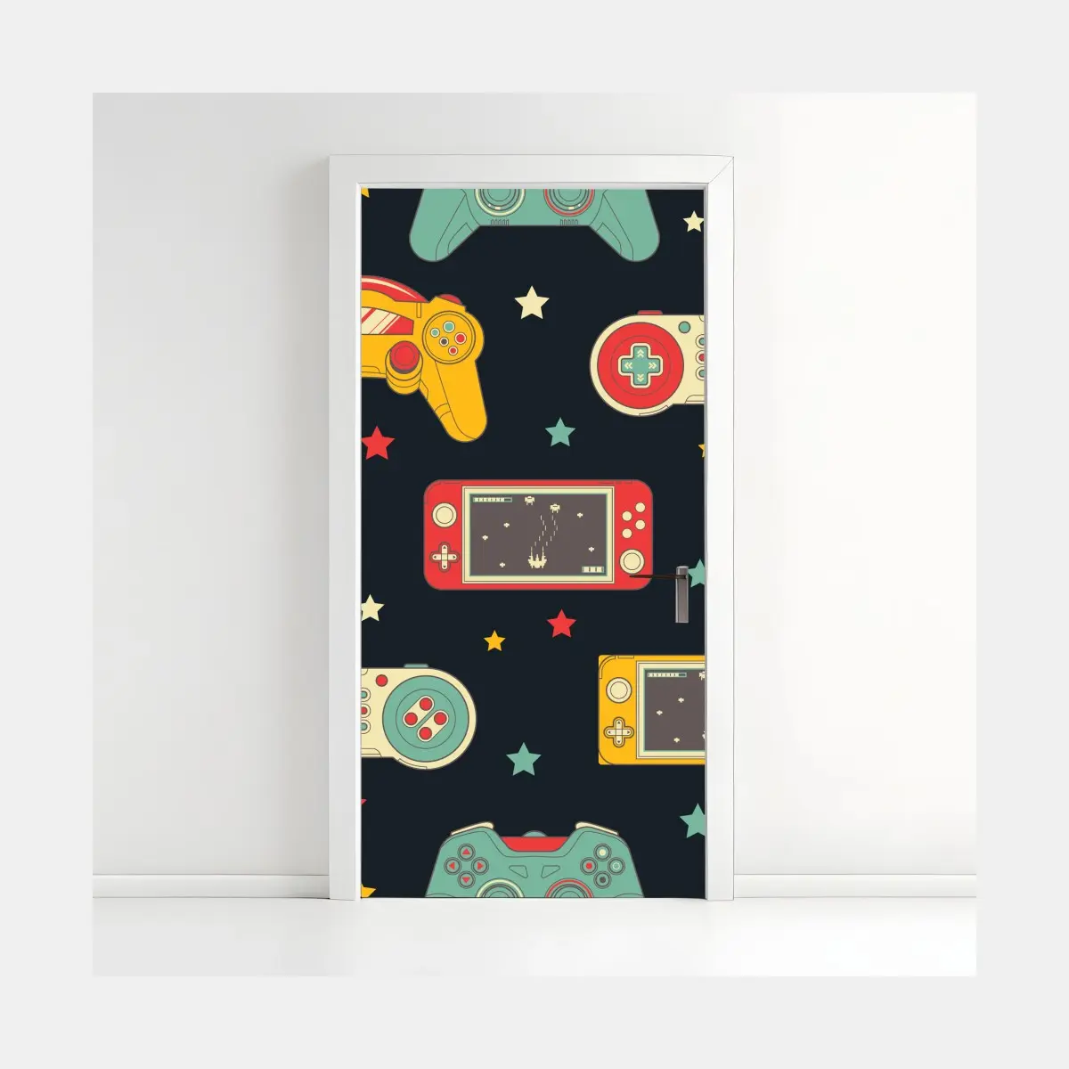 Türaufkleber retro gamecontroller muster – Pixers®