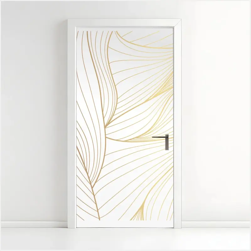 Türaufkleber goldene fließende linien abstraktes design