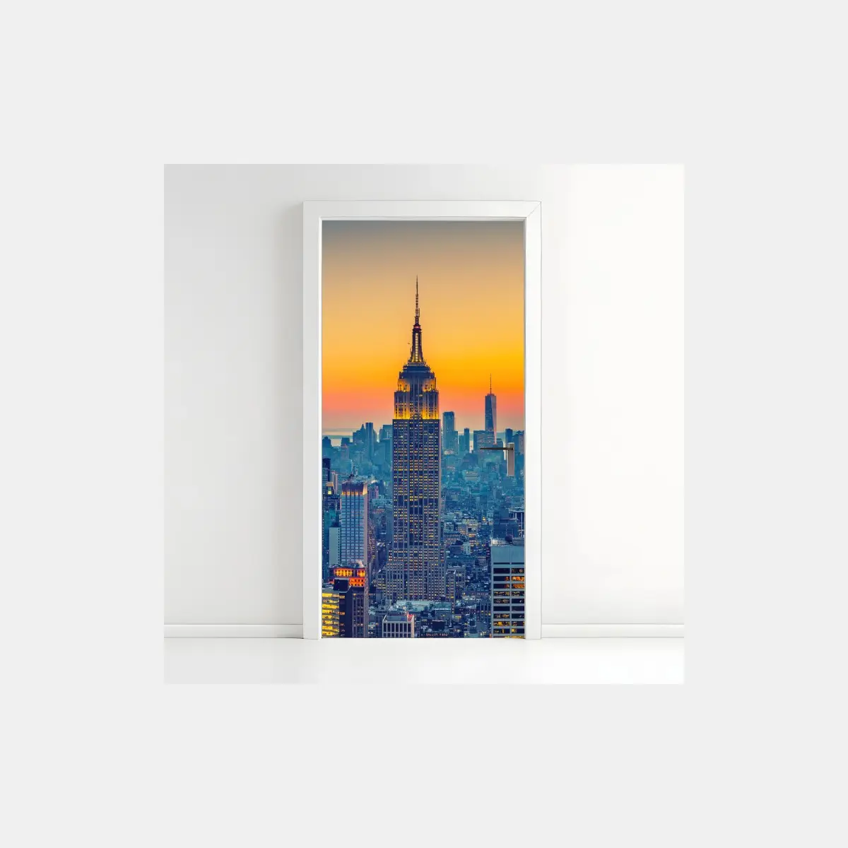 Türaufkleber sonnenuntergang über New York – Pixers®