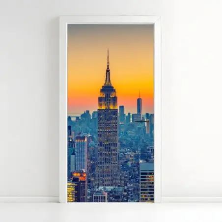 Türaufkleber sonnenuntergang über New York – Pixers®