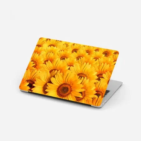 Laptop-Aufkleber goldenes sonnenblumenfeld – Pixers®